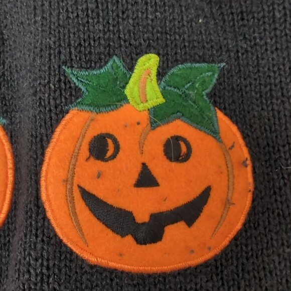 Segue Boo! Halloween Cardigan Sweater Black Ghost Pumpkin Candy – Women’s M - Picture 3 of 8